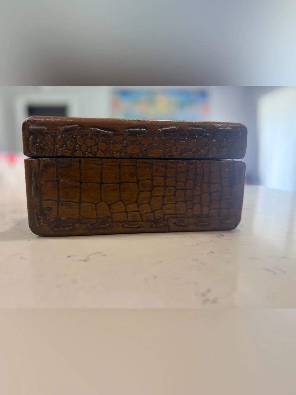 Authentic 1930's-40's Crocodile /ALLIGATOR Skin Travel Case Briefcase Antique